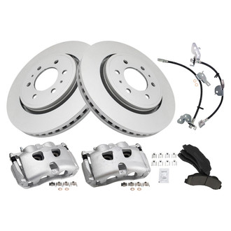 TRQ® - Front Disc Brake Kit with Ceramic Pads, Calipers and Hoses