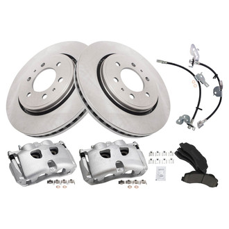 TRQ® - Front Disc Brake Kit with Ceramic Pads, Calipers and Hoses