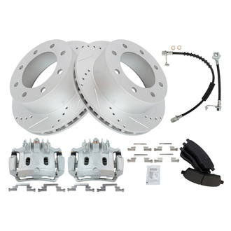 TRQ® - Performance Ceramic Brake Kit with Calipers and Hoses