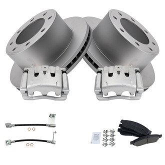 TRQ® - Rear Disc Brake Kit with Ceramic Pads, Calipers and Hoses