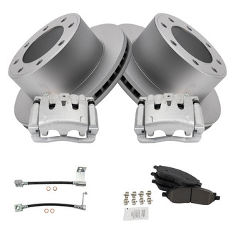 TRQ® - Rear Disc Brake Kit with Semi-Metallic Pads, Calipers and Hoses