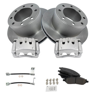 TRQ® - Rear Disc Brake Kit with Semi-Metallic Pads, Calipers and Hoses