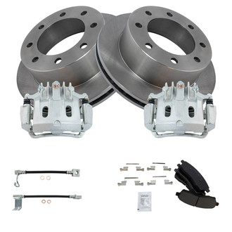 TRQ® - Rear Disc Brake Kit with Ceramic Pads, Calipers and Hoses
