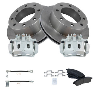 TRQ® - Rear Disc Brake Kit with Semi-Metallic Pads, Calipers and Hoses
