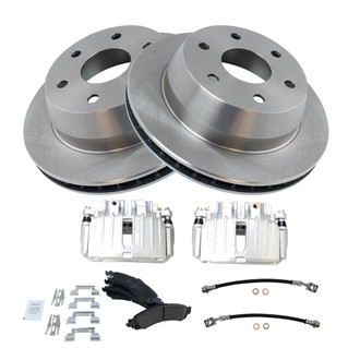 TRQ® - Rear Disc Brake Kit with Ceramic Pads, Calipers and Hoses