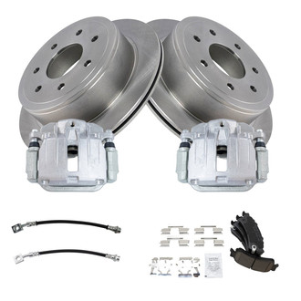 TRQ® - Rear Disc Brake Kit with Ceramic Pads, Calipers and Hoses