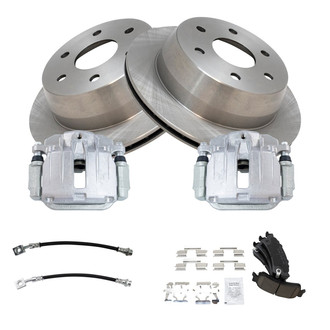 TRQ® - Rear Disc Brake Kit with Ceramic Pads, Calipers and Hoses