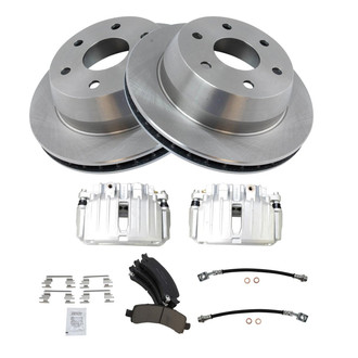 TRQ® - Rear Disc Brake Kit with Ceramic Pads, Calipers and Hoses