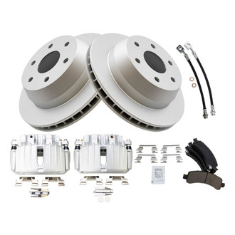 TRQ® - Rear Disc Brake Kit with Ceramic Pads, Calipers and Hoses