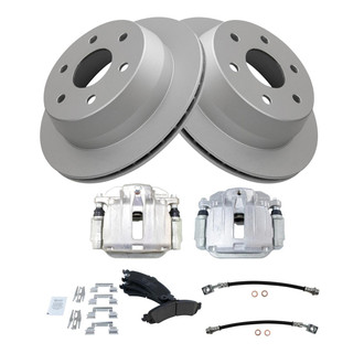 TRQ® - Rear Disc Brake Kit with Ceramic Pads, Calipers and Hoses