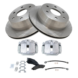 TRQ® - Rear Disc Brake Kit with Ceramic Pads, Calipers and Hoses