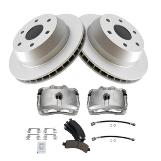 TRQ® - Rear Disc Brake Kit with Ceramic Pads, Calipers and Hoses