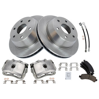 TRQ® - Rear Disc Brake Kit with Ceramic Pads, Calipers and Hoses