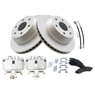 TRQ® - Rear Disc Brake Kit with Ceramic Pads, Calipers and Hoses