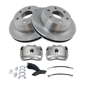 TRQ® - Rear Disc Brake Kit with Ceramic Pads, Calipers and Hoses