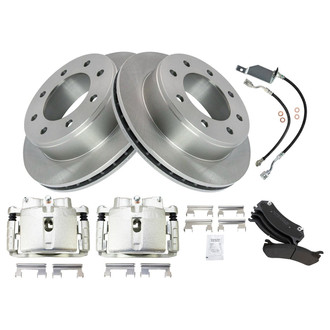 TRQ® - Rear Disc Brake Kit with Semi-Metallic Pads, Calipers and Hoses