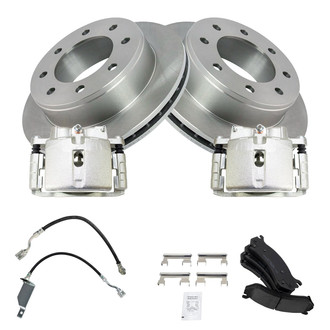 TRQ® - Rear Disc Brake Kit with Ceramic Pads, Calipers and Hoses