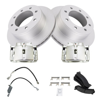 TRQ® - Rear Disc Brake Kit with Ceramic Pads, Calipers and Hoses