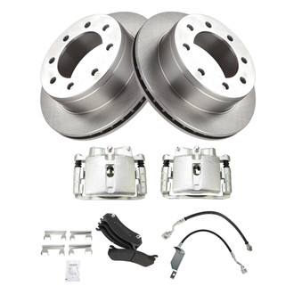 TRQ® - Rear Disc Brake Kit with Semi-Metallic Pads, Calipers and Hoses