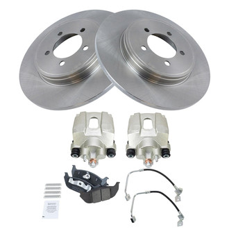 TRQ® - Rear Disc Brake Kit with Ceramic Pads, Calipers and Hoses