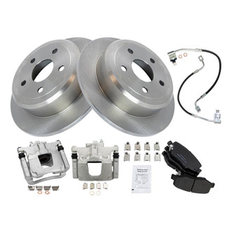 TRQ® - Rear Disc Brake Kit with Ceramic Pads, Calipers and Hoses