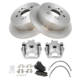 TRQ® - Rear Disc Brake Kit with Ceramic Pads, Calipers and Hoses