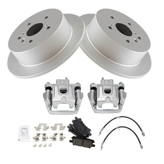 TRQ® - Rear Disc Brake Kit with Ceramic Pads, Calipers and Hoses