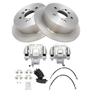 TRQ® - Rear Disc Brake Kit with Semi-Metallic Pads, Calipers and Hoses
