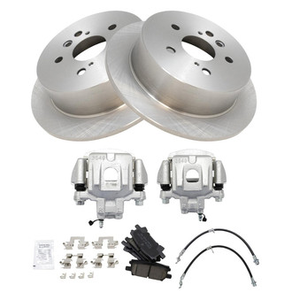 TRQ® - Rear Disc Brake Kit with Ceramic Pads, Calipers and Hoses
