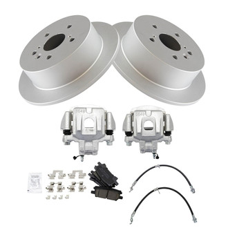TRQ® - Rear Disc Brake Kit with Ceramic Pads, Calipers and Hoses