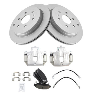 TRQ® - Rear Disc Brake Kit with Ceramic Pads, Calipers and Hoses
