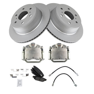 TRQ® - Rear Disc Brake Kit with Ceramic Pads, Calipers and Hoses