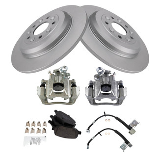 TRQ® - Rear Disc Brake Kit with Ceramic Pads, Calipers and Hoses