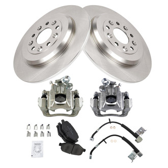 TRQ® - Rear Disc Brake Kit with Semi-Metallic Pads, Calipers and Hoses