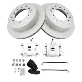 TRQ® - Rear Disc Brake Kit with Semi-Metallic Pads, Calipers and Hoses