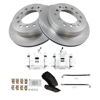 TRQ® - Rear Disc Brake Kit with Ceramic Pads, Calipers and Hoses