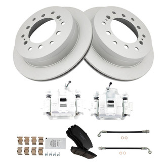 TRQ® - Rear Disc Brake Kit with Ceramic Pads, Calipers and Hoses
