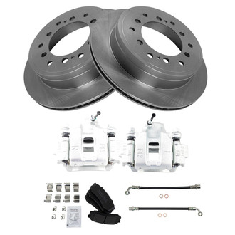 TRQ® - Rear Disc Brake Kit with Semi-Metallic Pads, Calipers and Hoses