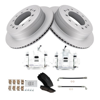 TRQ® - Rear Disc Brake Kit with Ceramic Pads, Calipers and Hoses