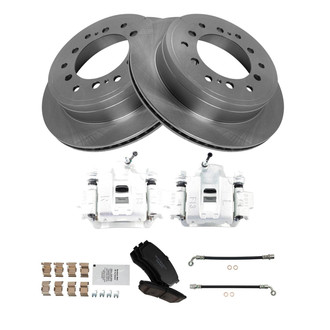TRQ® - Rear Disc Brake Kit with Ceramic Pads, Calipers and Hoses