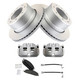 TRQ® - Performance Ceramic Rear Brake Kit with Calipers and Hoses