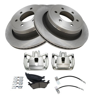 TRQ® - Rear Disc Brake Kit with Ceramic Pads, Calipers and Hoses