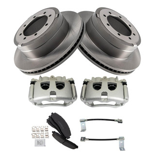 TRQ® - Rear Disc Brake Kit with Ceramic Pads, Calipers and Hoses