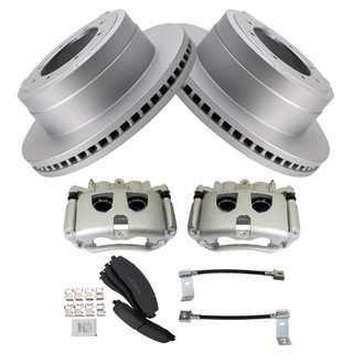 TRQ® - Rear Disc Brake Kit with Ceramic Pads, Calipers and Hoses
