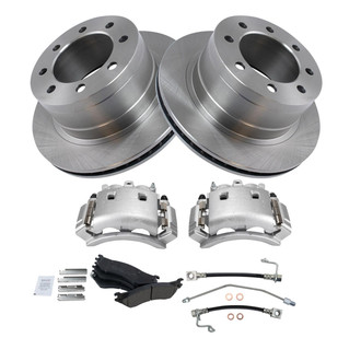 TRQ® - Performance Ceramic Rear Brake Kit with Calipers and Hoses
