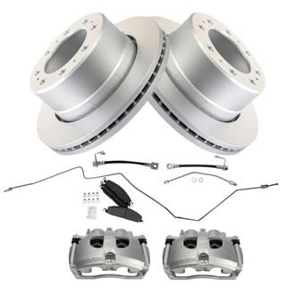 TRQ® - Performance Ceramic Rear Brake Kit with Calipers and Hoses