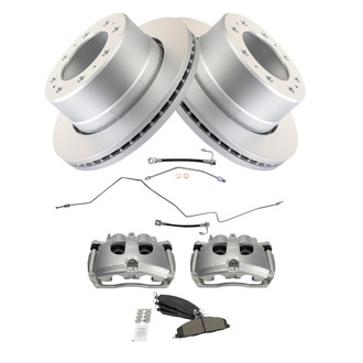 TRQ® - Performance Semi-Metallic Rear Brake Kit with Calipers and Hoses