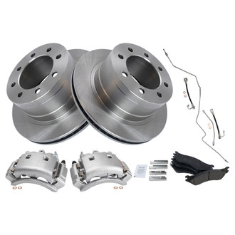 TRQ® - Performance Ceramic Rear Brake Kit with Calipers and Hoses