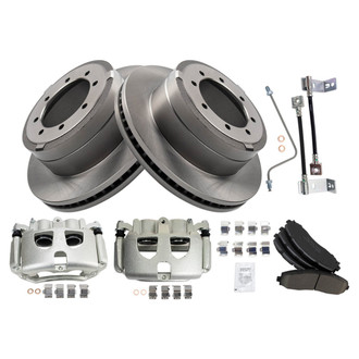 TRQ® - Rear Disc Brake Kit with Ceramic Pads, Calipers and Hoses