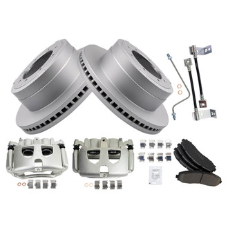TRQ® - Rear Disc Brake Kit with Ceramic Pads, Calipers and Hoses